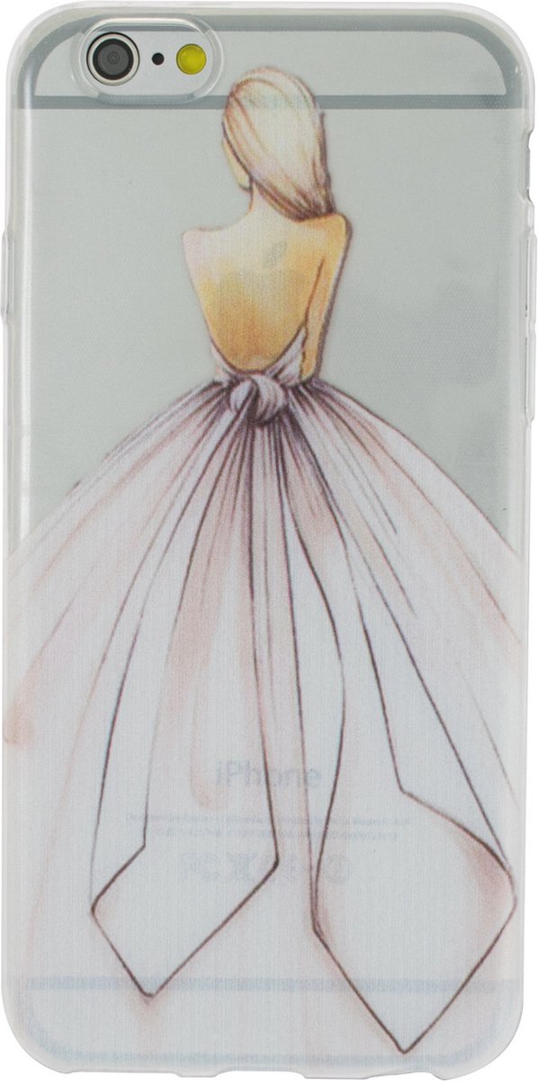 Peachy Danseres Jurk geschikt voor iPhone 6 en 6s hoesje case - Wit Roze pastel girl
