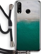 Case Company® - Huawei P30 Lite hoesje met Koord - Stranded - Telefoonhoesje met Zwart Koord - Bescherming aan alle Kanten en Over de Schermrand