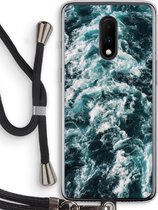 Case Company® - OnePlus 7 hoesje met Koord - Zee golf - Telefoonhoesje met Zwart Koord - Bescherming aan alle Kanten en Over de Schermrand