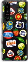 Case Company® - Sony Xperia 5 III hoesje - Fruitsticker - Soft Cover Telefoonhoesje - Bescherming aan alle Kanten en Schermrand