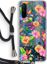 Case Company® - OnePlus Nord CE 5G hoesje met Koord - Tropisch 2 - Telefoonhoesje met Zwart Koord - Bescherming aan alle Kanten en Over de Schermrand