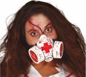 gasmasker bebloed wit/rood one-size