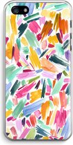 Case Company® - iPhone 5 / 5S / SE (2016) hoesje - Watercolor Brushstrokes - Soft Cover Telefoonhoesje - Bescherming aan alle Kanten en Schermrand