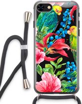 Case Company® - iPhone 8 hoesje met Koord - Papegaaien - Telefoonhoesje met Zwart Koord - Extra Bescherming aan alle Kanten en Over de Schermrand