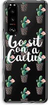Case Company® - Sony Xperia 5 III hoesje - Cactus quote - Soft Cover Telefoonhoesje - Bescherming aan alle Kanten en Schermrand