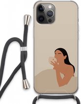 Case Company® - iPhone 13 Pro Max hoesje met Koord - Fresh coffee - Telefoonhoesje met Zwart Koord - Extra Bescherming aan alle Kanten en Over de Schermrand