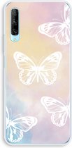 Case Company® - Huawei P Smart Pro hoesje - White butterfly - Soft Cover Telefoonhoesje - Bescherming aan alle Kanten en Schermrand
