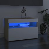 Tv-meubel met LED-verlichting 60x35x40 cm wit sonoma eikenkleur