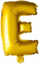 folieballon letter E 41 cm goud