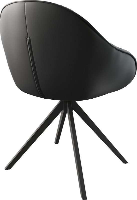 Draaistoel Gaio-Flex kruisframe hoekig zwart echt leer zwart 180° draaibaar - Afbeelding 5