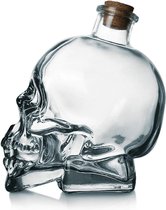 Schedel Fles 750ml - Doodshoofd - Inclusief Kurk - Halloween Glas