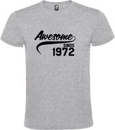 Grijs T-shirt ‘Awesome Sinds 1972’ Zwart Maat XL