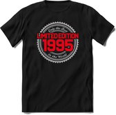 1995 Limited Edition | Feest Kado T-Shirt Heren - Dames | Zilver - Rood | Perfect Verjaardag Cadeau Shirt | Grappige Spreuken - Zinnen - Teksten | Maat S