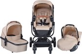Cangaroo Ellada Beige 3-in-1 Combi Kinderwagen incl. Autostoel Cangaroo Ellada Beige 3-in-1 Combi Kinderwagen incl. Autostoel