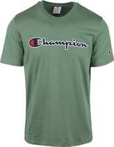 Champion - T-Shirt Script Logo Groen - S - Comfort-fit