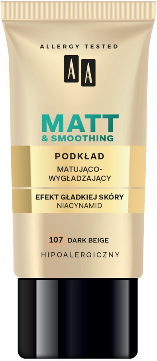 Aa_make Up Matt Foundation Podk?ad Matuj?co Wyg?adzaj?cy 107 Dark Beige 30ml