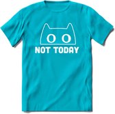 Not Today - Katten T-Shirt Kleding Cadeau | Dames - Heren - Unisex | Kat / Dieren shirt | Grappig Verjaardag kado | Tshirt Met Print | - Blauw - XXL