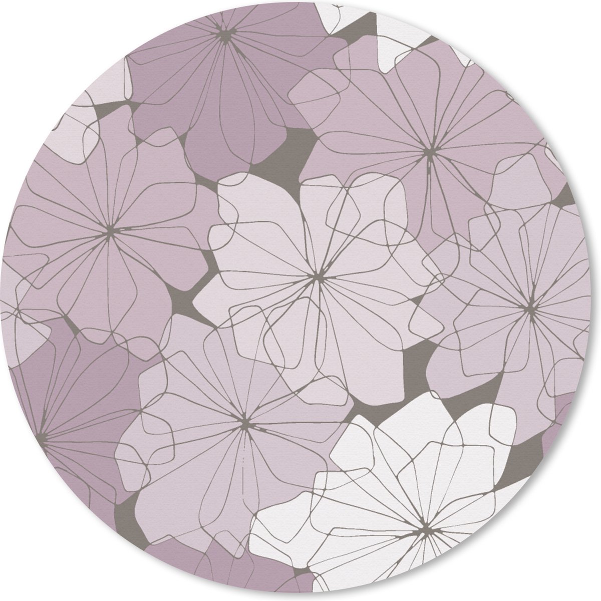 Muismat rond 30x30 cm - Mousepad Patroon - Bloemen - Minimalisme - Ronde muismatten
