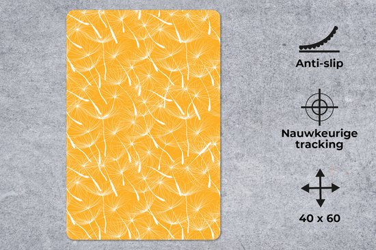 Bureau onderlegger 40x60 cm - Muismat Paardenbloem - Oranje - Bloemen - Zomer - Bureaulegger xl - Desk mat beschermer - Computer muismatten