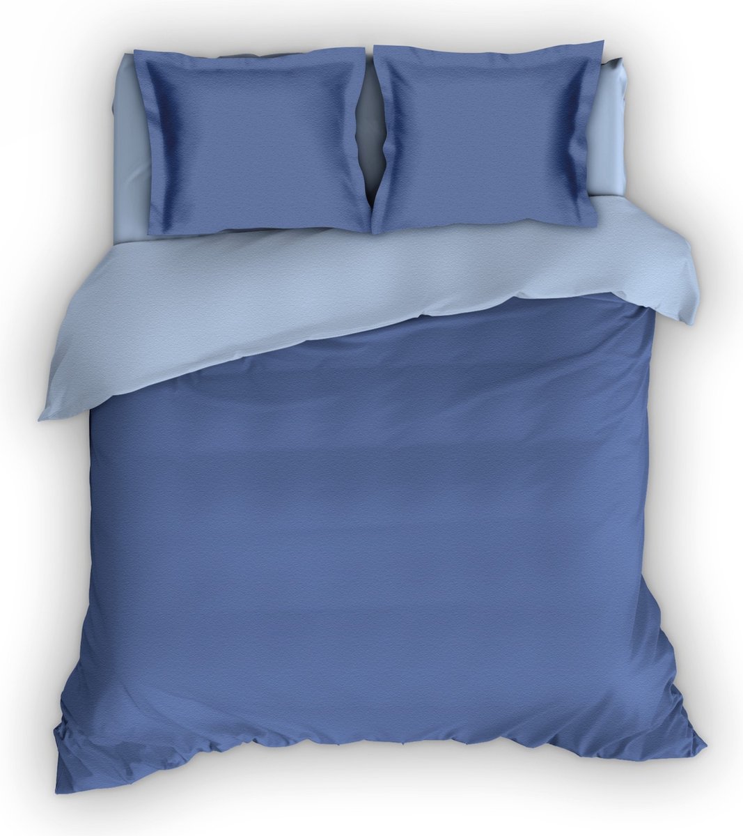 Romanette Comtesse flanel dekbedovertrek - Jeans/Blue - 1-persoons (140x200/220 cm + 1 sloop)