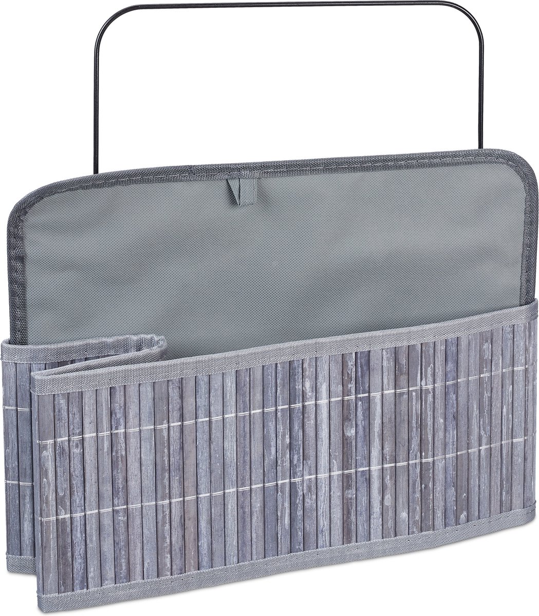 Relaxdays opbergmand bamboe, stof, decoratie, accessoires, speelgoed, voor in kast, HBD: ca. 20x31x31 cm, grijs Relaxdays opbergmand bamboe, stof, decoratie, accessoires, speelgoed, voor in kast, HBD: ca. 20x31x31 cm, grijs