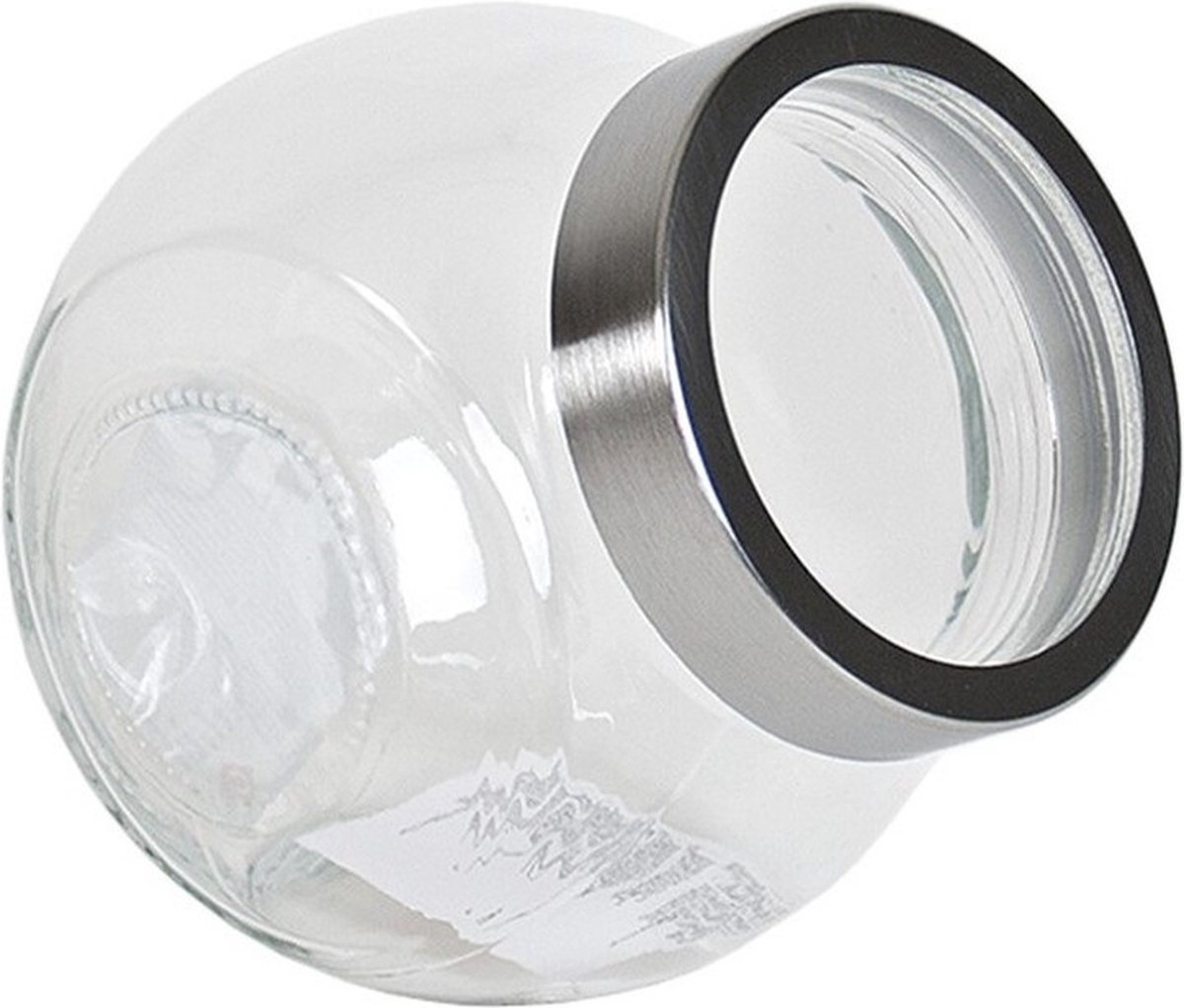 Gerim Snoeppot/voorraadpot van glas - transparant - 1500 ml - met deksel