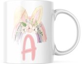 Paas Mok A regenboog konijnen oren | Paas cadeau | Pasen | Paasdecoratie | Pasen Decoratie | Grappige Cadeaus | Koffiemok | Koffiebeker | Theemok | Theebeker