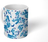 Mok - Koffiemok - Patroon - Camouflage - Blauw - Mokken - 350 ML - Beker - Koffiemokken - Theemok