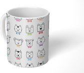 Mok - Koffiemok - Hond - Kat - Patronen - Jongens - Kinderen - Kids - Baby - Mokken - 350 ML - Beker - Koffiemokken - Theemok