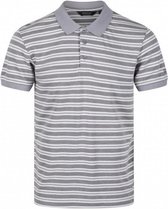 poloshirt Malak heren polyester grijs/wit maat M