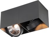 QAZQA box - Design Plafondspot | Spotje | Opbouwspot - 2 lichts - L 260 mm - Zwart -  Woonkamer | Slaapkamer | Keuken