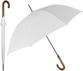 paraplu automatisch 65 x 103 cm polyester/hout wit