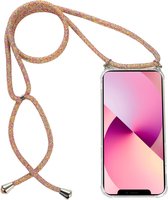 H.K. backcover/achterkant/hoesje met koord regenboog Samsung Galaxy A13 + Glasfolie