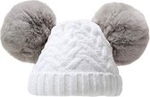 babymuts pompoms Chevron acryl wit maat S