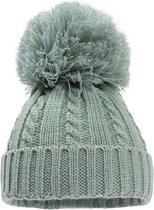 babymuts Elegance pompom acryl groen maat S/M