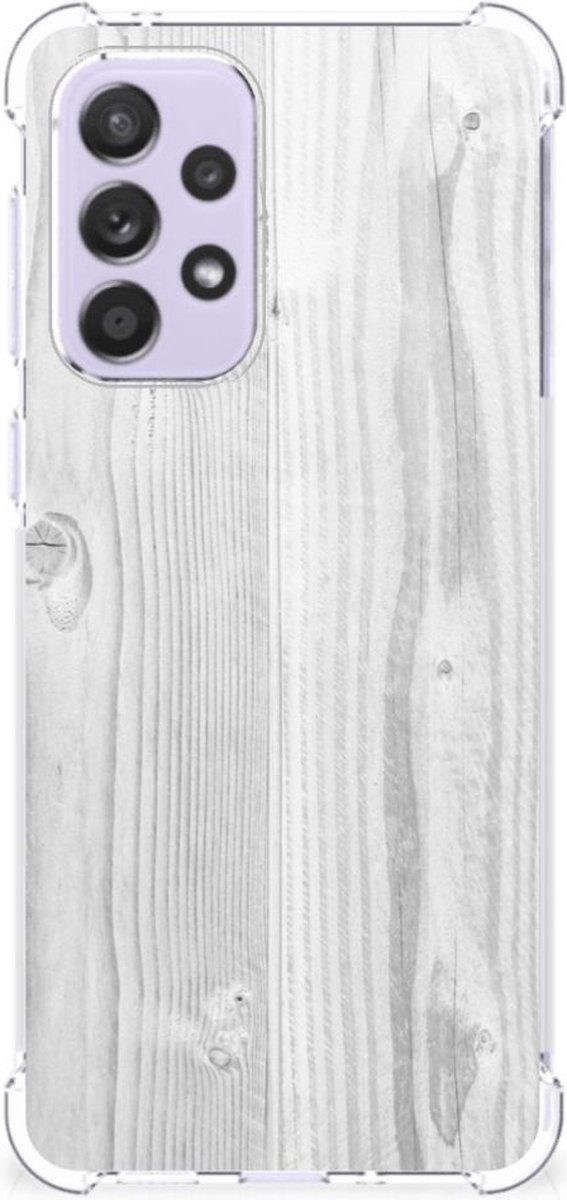 Samsung Galaxy A33 Stevig Telefoonhoesje White Wood