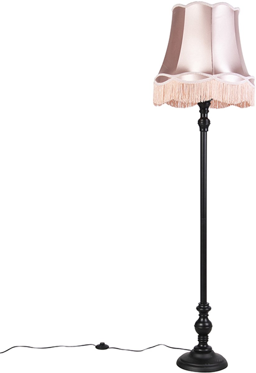 QAZQA classico - Klassieke Vloerlamp | Staande Lamp met kap - 1 lichts - H 1660 mm - Roze - Woonkamer | Slaapkamer | Keuken