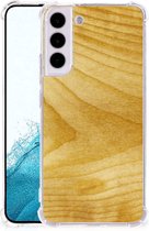 Telefoon Hoesje Geschikt voor Samsung Galaxy S22 Telefoonhoesje met foto met transparante rand Licht Hout