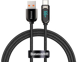 Baseus CASX020001, 1 m, USB A, USB C, Zwart met display