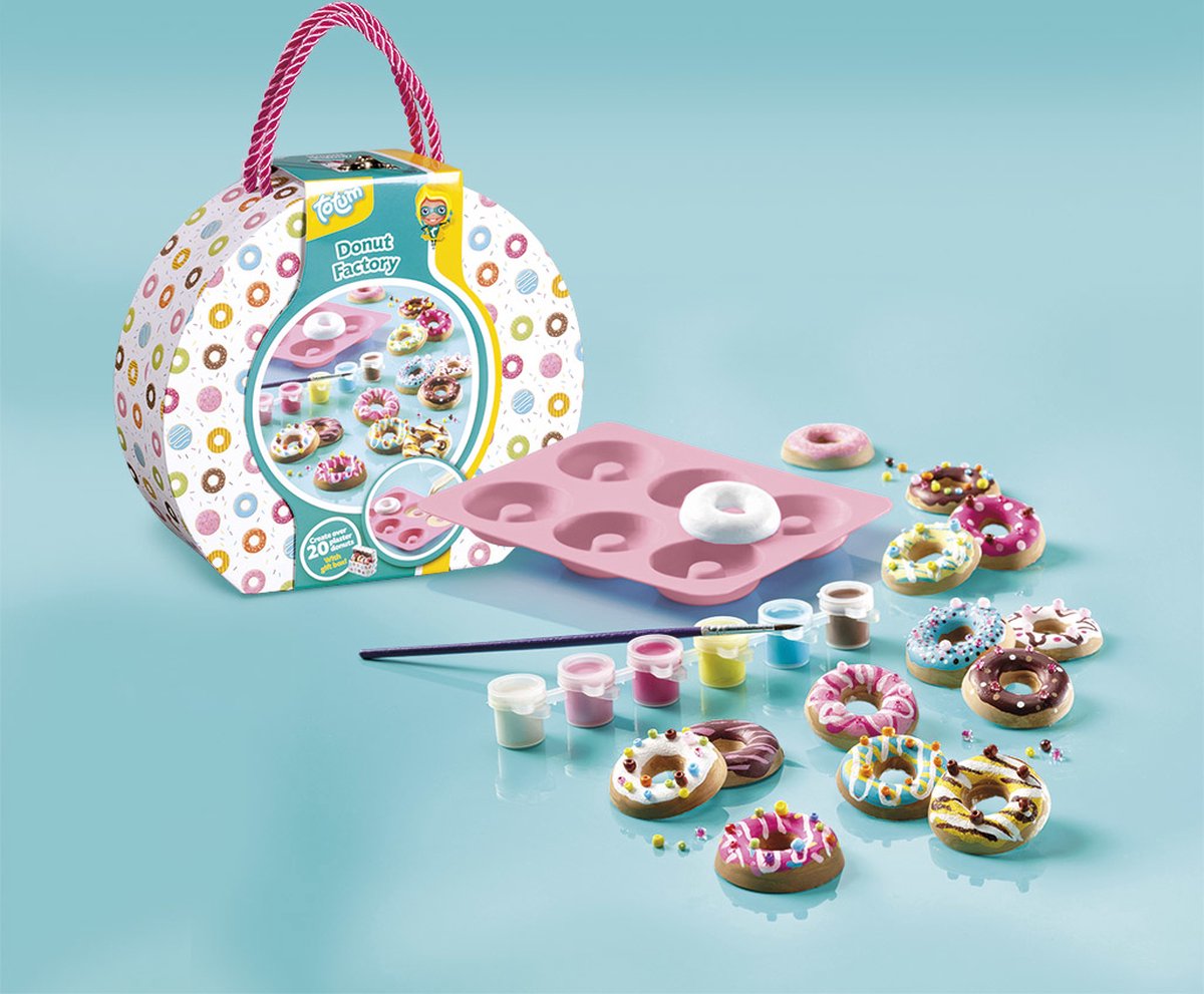Totum Donut Factory knutsel koffertje - donuts gips gieten en schilderen - creatief speelgoed meisjes en jongens vanaf 5 jaar knutselen cadeautip — afbeelding 7