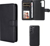 Coque Samsung Galaxy S22 - MobyDefend Luxe 2-en-1 Wallet Book Case avec coque arrière amovible - Zwart - Coque pour téléphone portable - Coque adaptée pour : Samsung Galaxy S22