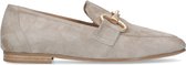 Manfield - Dames - Taupe suède loafers met buckle - Maat 38