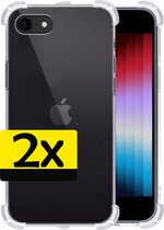 Hoes voor iPhone SE 2022 Hoesje Siliconen Shock Proof Case - Hoes voor iPhone SE 2022 Case Hoesje Cover Transparant - 2 Stuks