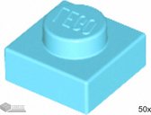 LEGO Plaat 1x1, 3024 Medium azuur 50 stuks