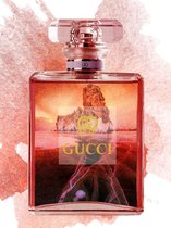 Glasschilderij - Gucci parfumfles - 60x80 cm - Wanddecoratie