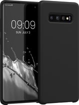 kwmobile telefoonhoesje geschikt voor Samsung Galaxy S10 Plus / S10+ - Hoesje met siliconen coating - Smartphone case in zwart