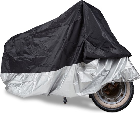 Motorhoes, Wintervast Waterdicht Motorzeil Buiten 190T Oxford Stof Met Vergrendelingsgaten Stofdicht Motorzeil voor Harley-Davidson, Honda, Suzuki (265 * 105 * 125 cm