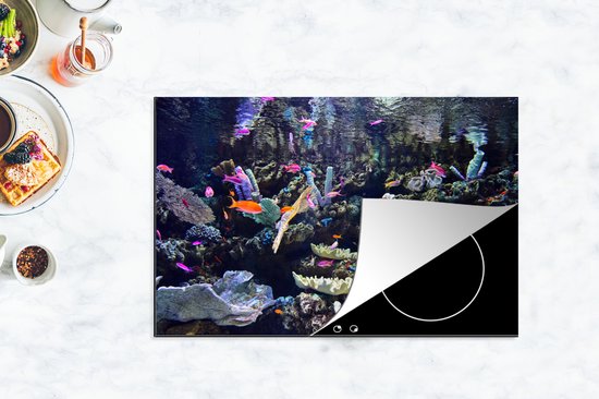 KitchenYeah® Inductie beschermer 80x52 cm - Kleurrijk aquarium - Kookplaataccessoires - Afdekplaat voor kookplaat - Inductiebeschermer - Inductiemat - Inductieplaat mat