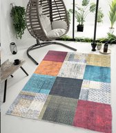 Flycarpets Ninova Vintage Patchwork Vloerkleed - Wasbaar - Multi - 200x290 cm