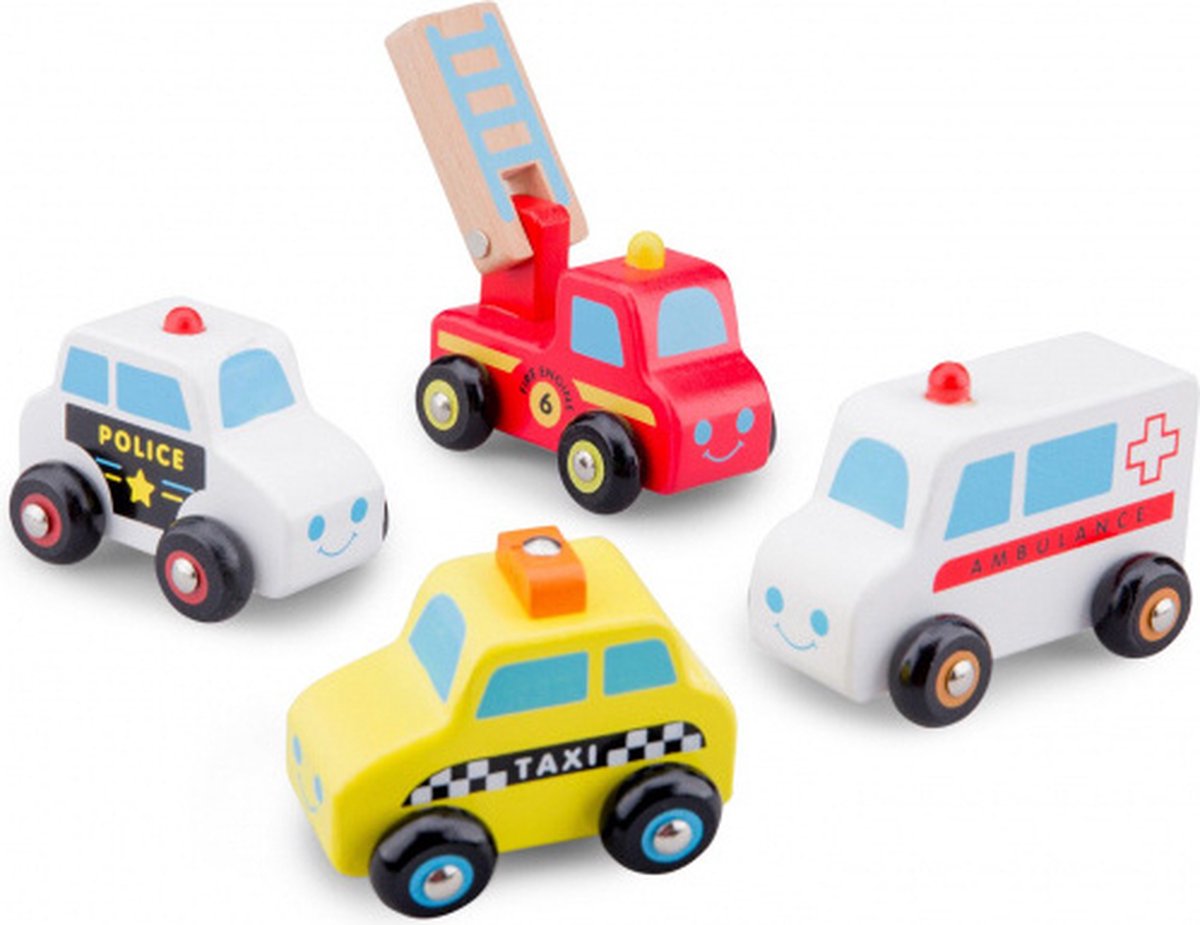 New Classic Toys Speelgoedvoertuigen Set - 4 Auto's - New Classic Toys